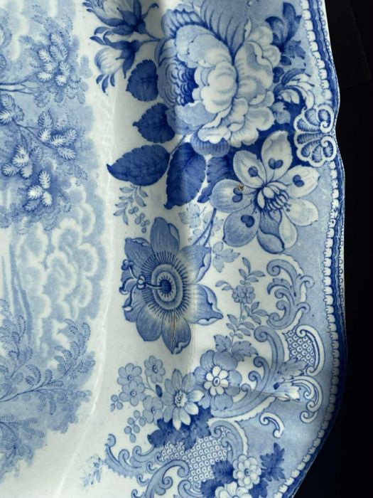 Grande travessa Davenport sec.XIX com 48 x 38 cm