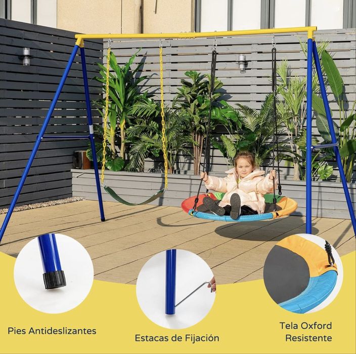 Baloiço infantil com 2 Assentos / crianças e adultos