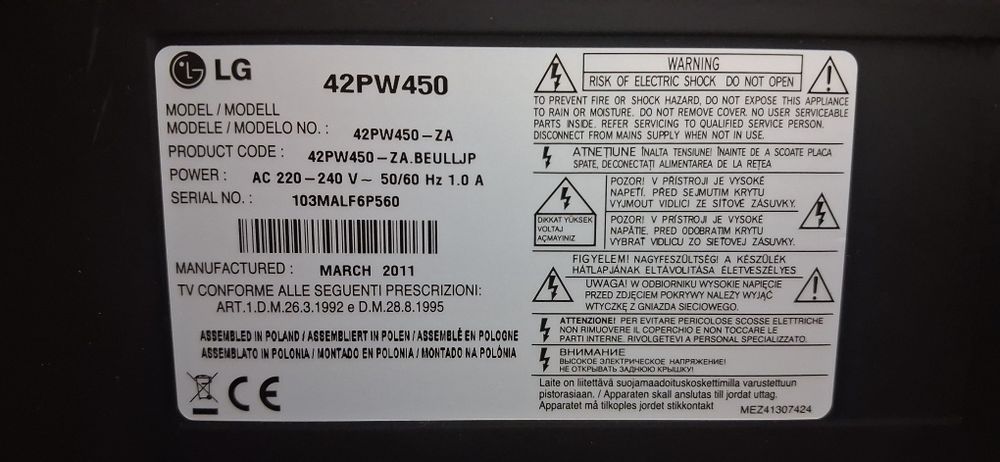 TV Plasma LG 42 3D