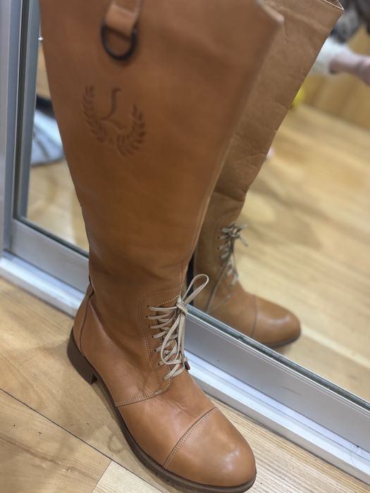 OKAZJA! Buty skorzane kozaki NOWE brazowe 39 Lemax