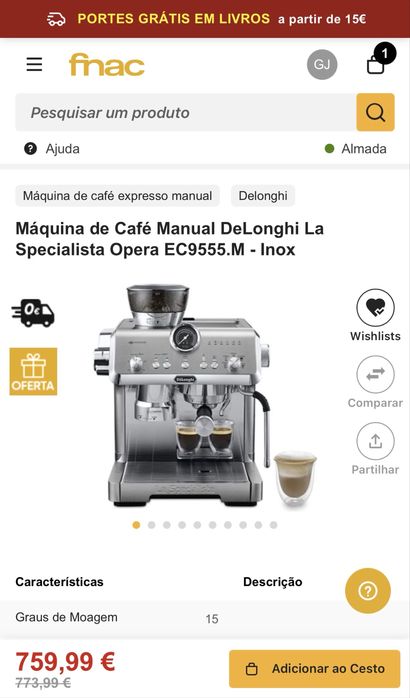 Maquina de café manual Delongi Opera