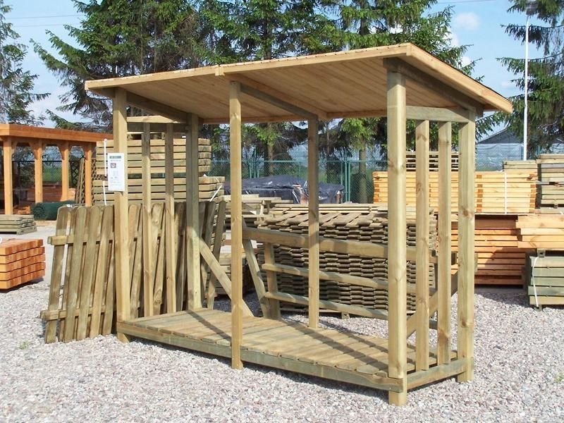 Drewutnia drewniana 300 x 90 cm poj 6m3 słupki 9x9 podłoga 28mm
