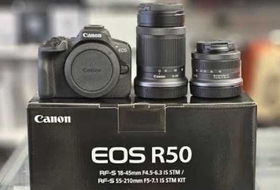 Canon EOS R50 Kit RF-S 18-45mm + RF-S 55-210mm IS STM Black