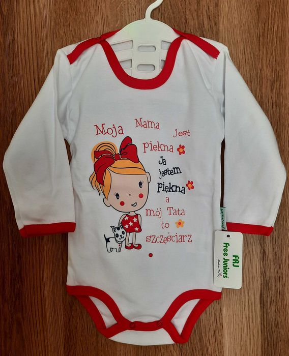 Body dziecięce roz 86,74 z długim rękawem dla dziewczynki