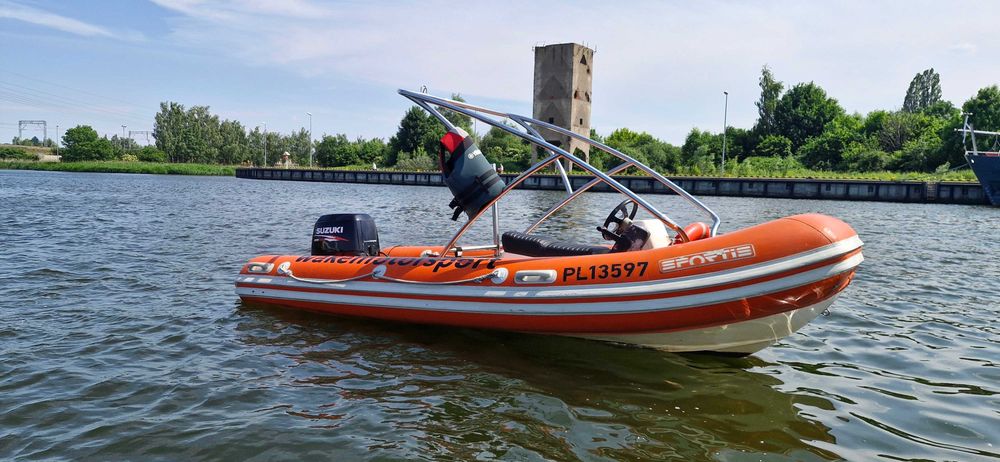 Łódź RIB WAKE Sportis 5 met. + silnik 70 + przyczepa zarejestr