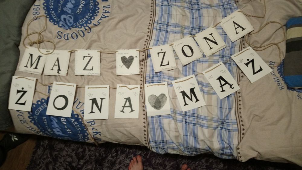 Proporczyk MĄŻ ŻONA 2 szt