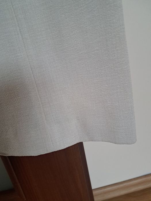 Garnitur damski beżowy szerokie spodnie r.40