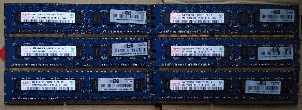 Оперативна пам'ять Hynix/HP ECC 2Gb 2Rx8 PC3-10600E HMT125U7BFR8C 1156