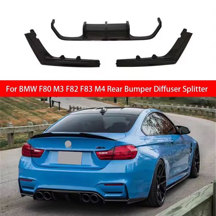 Диффузор на задний бампер BMW F80 F82 M3 M4 накладка на бампер БМВ М3 М4 Ф80 Ф82 м3 лук элерон