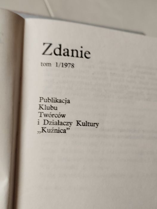 Zdanie tom I/1978 miesięcznik społecznokulturalny