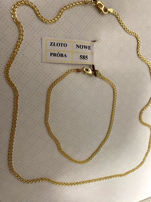 Nowa, ZŁOTA Bransoletka 19 cm, 1,89 g, próba: 585, 14K