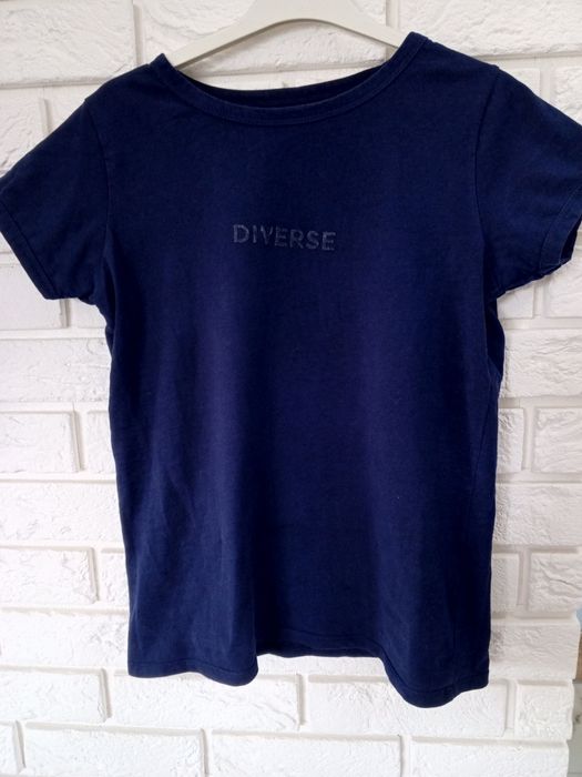 T-shirt XS bawełna granat