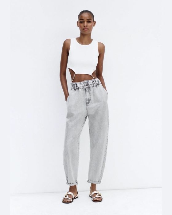 Джинсы Zara серые