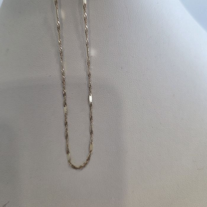 Złoty łańcuszek 585 z blaszkami 48cm