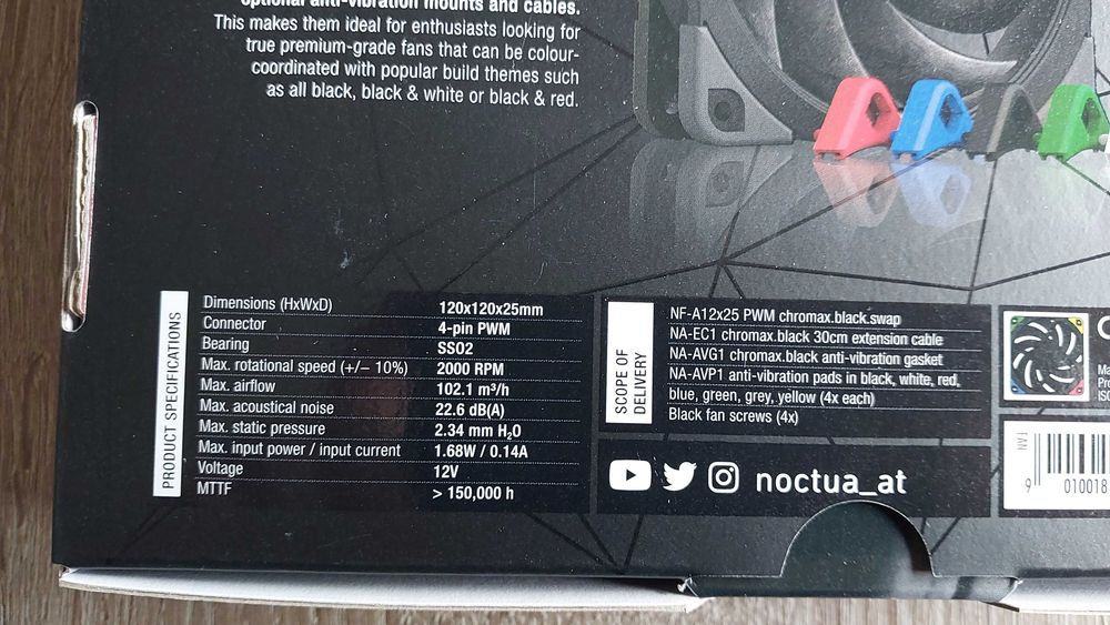 Noctua NF-A12x25 PWM chromax.black.swap