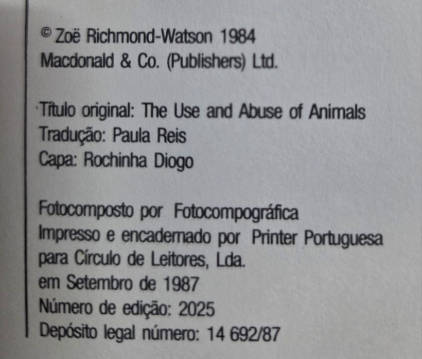 Livro Os direitos dos animais
