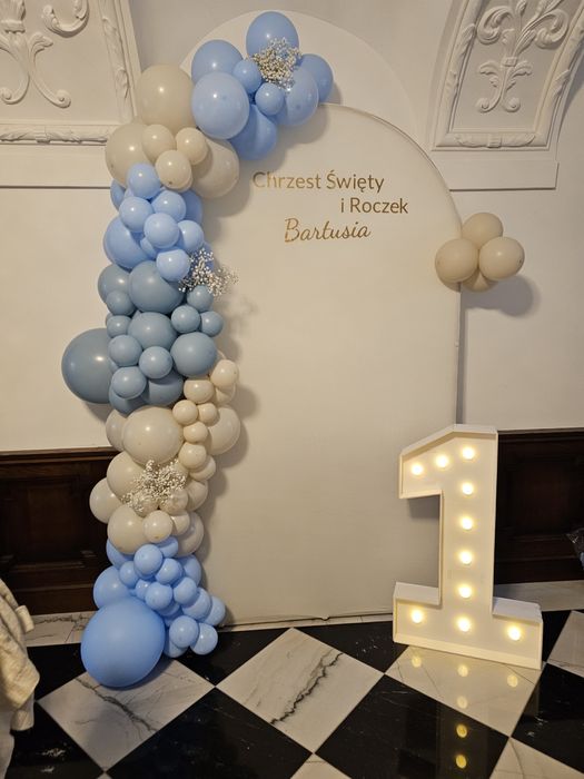 Cyfra 1  na pierwsze urodziny dekoracja