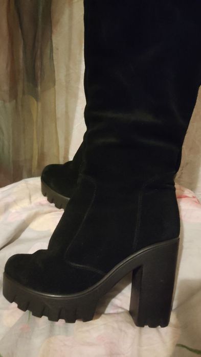 Сапоги зимние замшевые р38