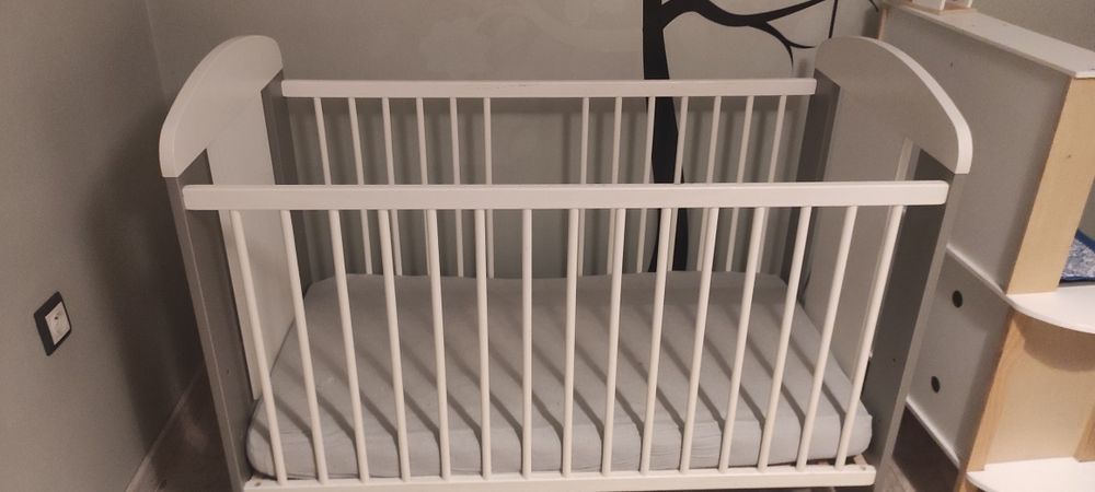Łóżeczko dziecięce 120x60 + materac hevea baby max
