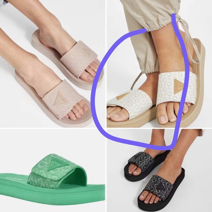 Білі шльопанці guess оригінал