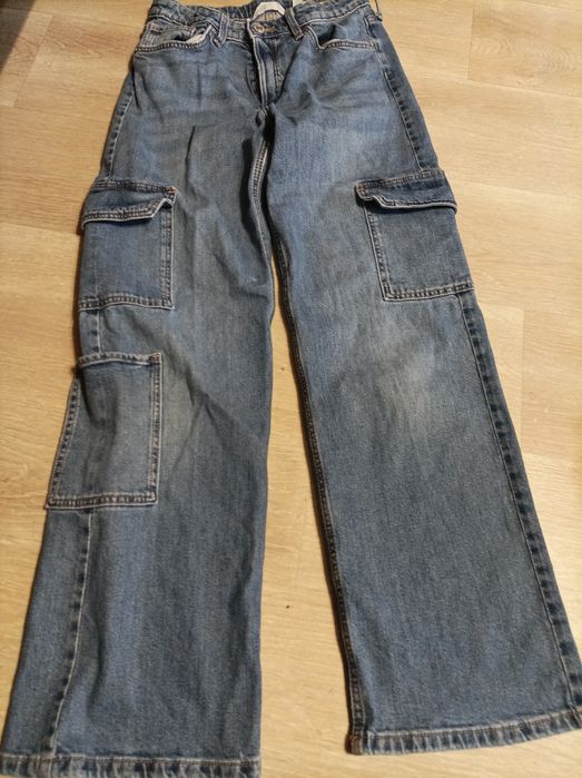 Брюки  детские джинсовые карго  152 см