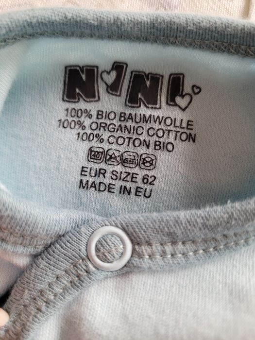 Body Nini 62 bawełna organiczna, kopertowe zakładane