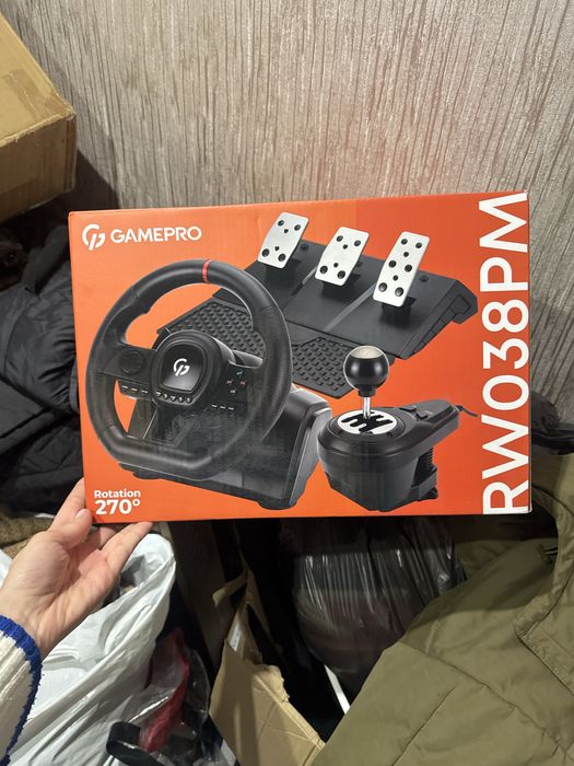 Продам игровой руль, педали и коробку передачь для  компьютера