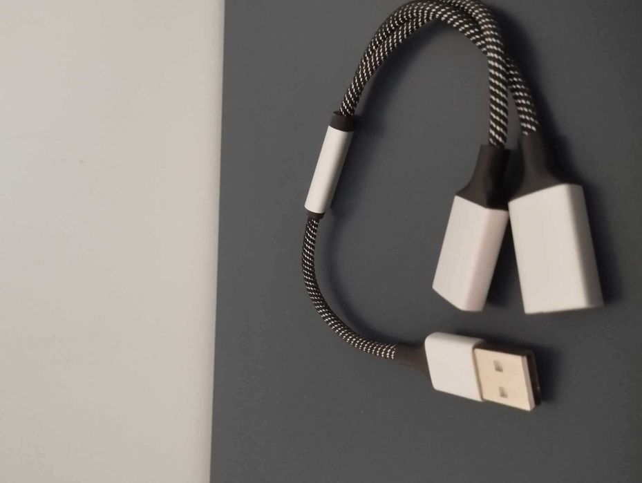 Rozdzielacz USB kabel Y wtyczka USB A Flash Drive/Laptop/LED 0,3m