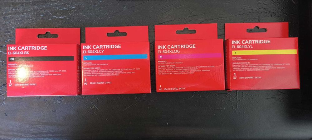 Tinteiros Compatíveis EPSON 26XL (2631/32/33/34), 27 XL (2711/12/13/14), 29XL (2991/92/93/94), 33XL (3351/3361/62/63/64), 502XL, 604XL (BK/C/M/Y)