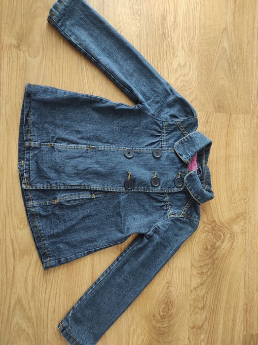 Kurtka jeansowa, lekko ocieplana, 146, super stan