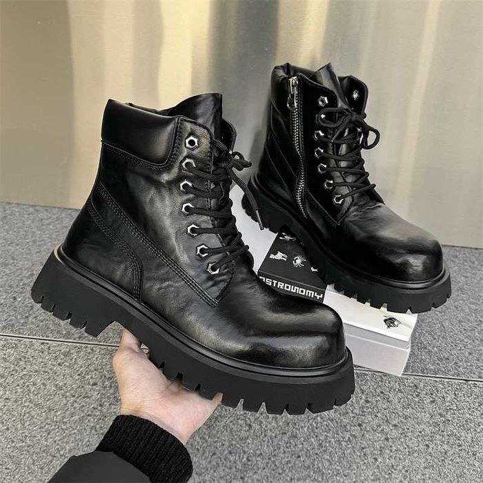 Ботинки TERRAINCOGNITA Distressed Leather Black Work Boots