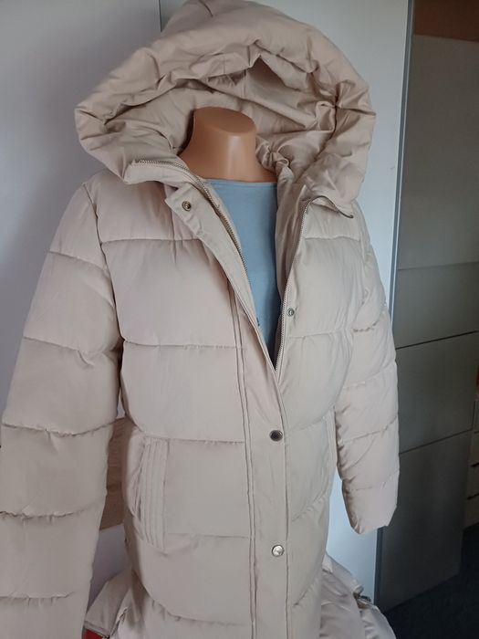 Kurtka długi płaszcz puchowy melya melody paris kremowy ecru
