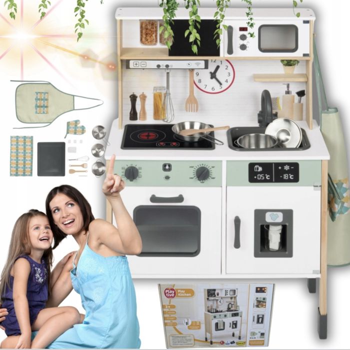 DREWNIANA KUCHNIA dla dzieci do zabawy kuchenka+ akcesoria PREZENT!