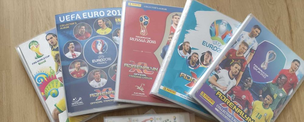 5 albumów PANINI - brasil 2014, 2016 euro 2020, rosja 2018, katar 2022