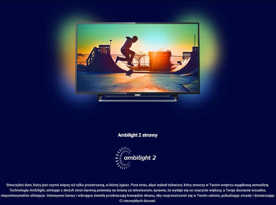 Smart TV Telewizor 50 cali Philips 50PUS6262 4K UHD  ambilight