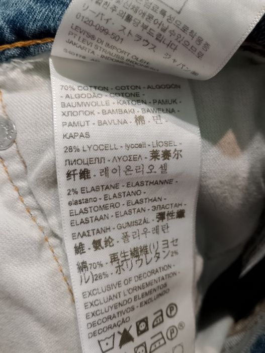 Niebieskie Męskie Spodnie Jeansowe Dżinsowe Z Przetarciami  Levi's 519