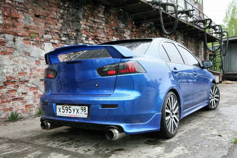 Юбка перед Mitsubishi Lancer X накладка на задний бампер лансер 10