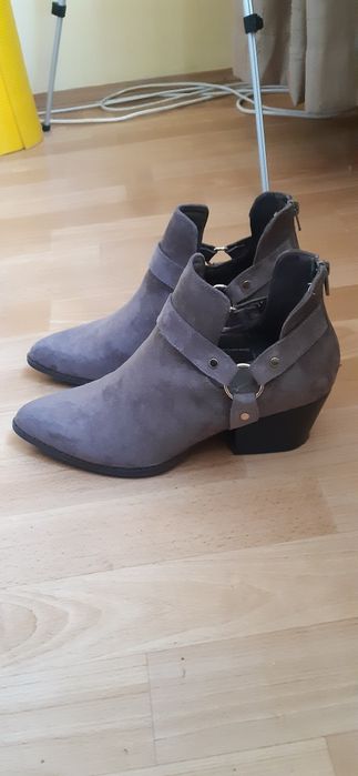 Ботильоны  Jenny Fairy весна осень серые на каблуке