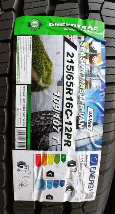 1x 215/65R16C Greentrac Season Master VAN 2025r 3 lata gwar.