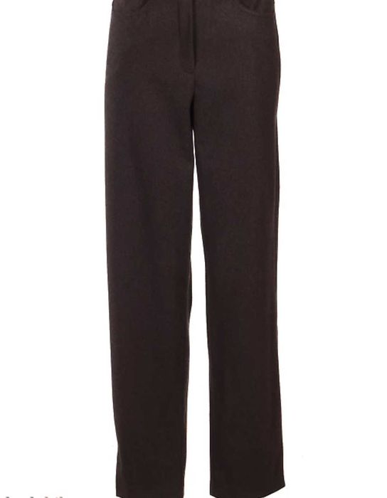 Жіночі прямі теплі штани шоколад вовна