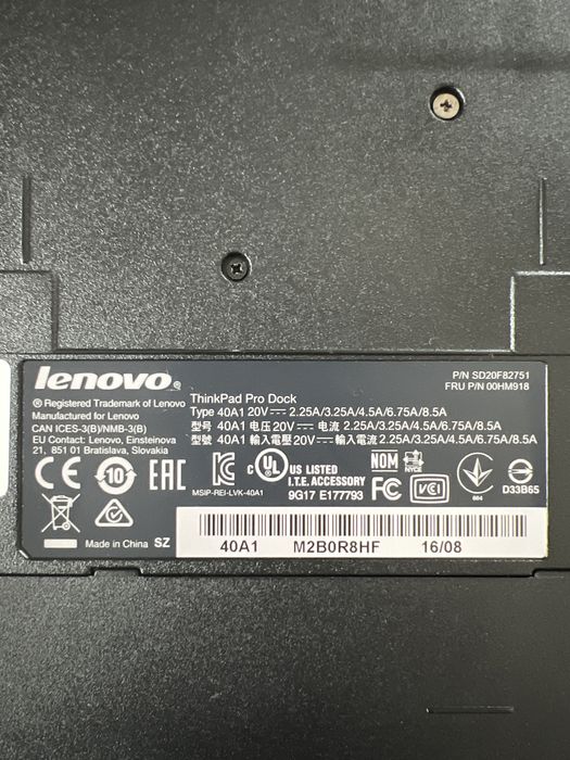 Nowa Stacja dokujaca Lenovo ThinkPad Pro Dock type 40A1 20V