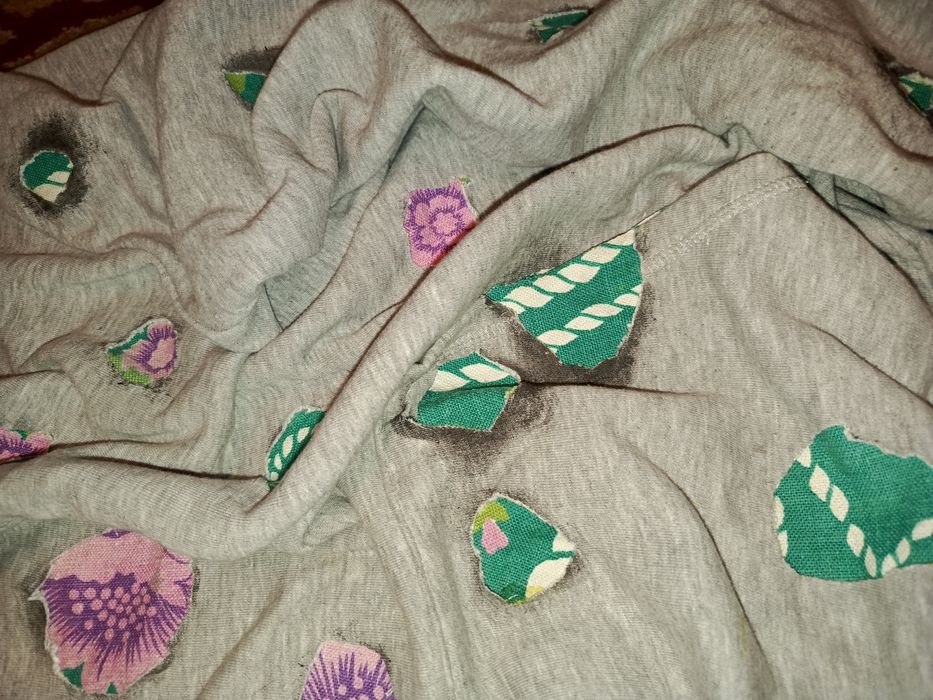 Hoodie popielata melange kaptur kangur ręcznie wykonana