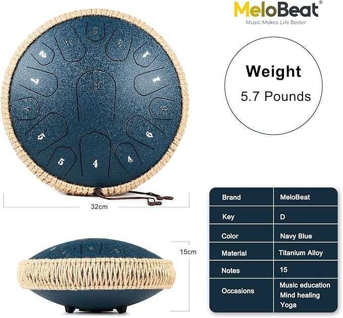Bęben Językowy 13 cali 15 tonów MELOBEAT ST-015 zestaw 32CM granatowy