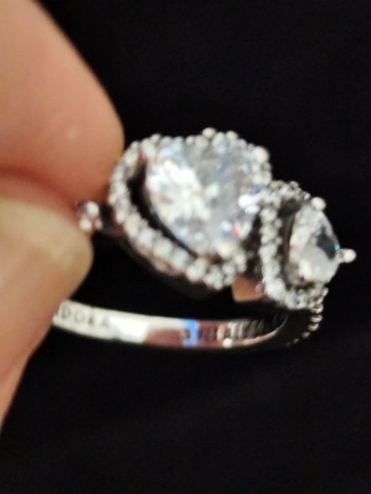 Conjunto brincos e anel nr18 Pandora em prata