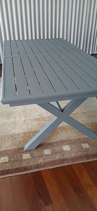 Messa de Jardim Cinza em Alumínio Tratado