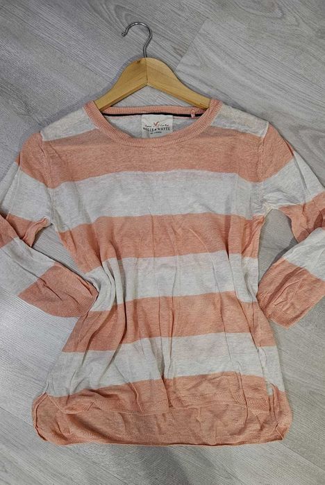 Sweterek letni w paski 100% len