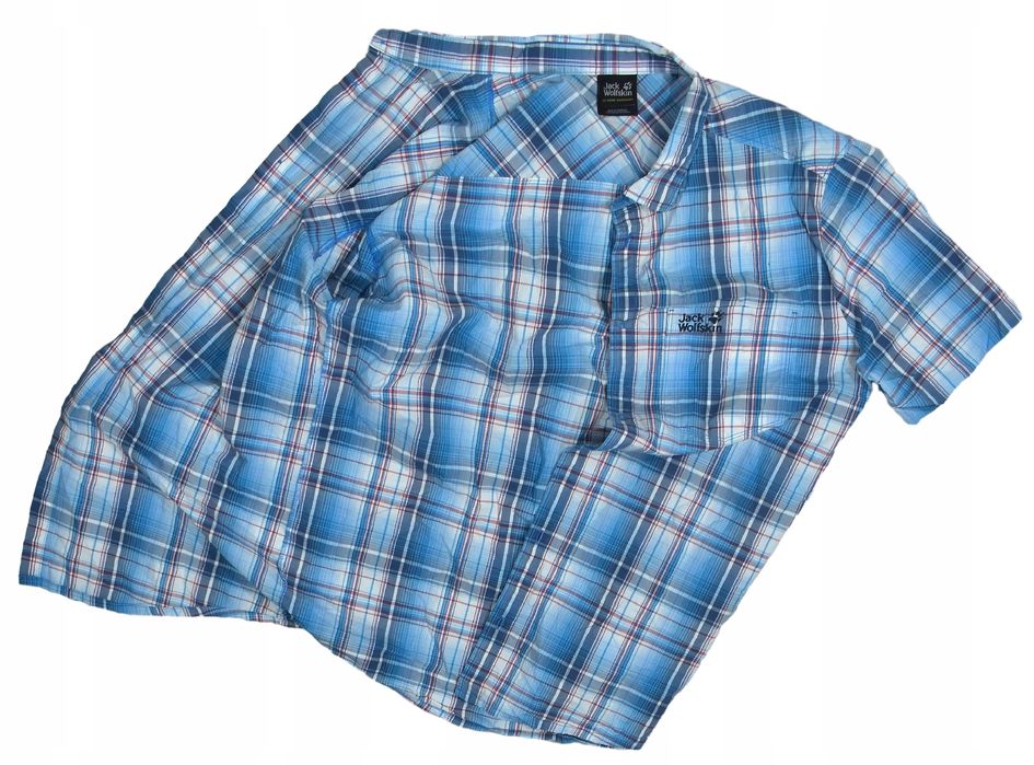 Jack Wolfskin Bawełniana Koszula Trekkingowa Z Krótkim Rękawem Xl