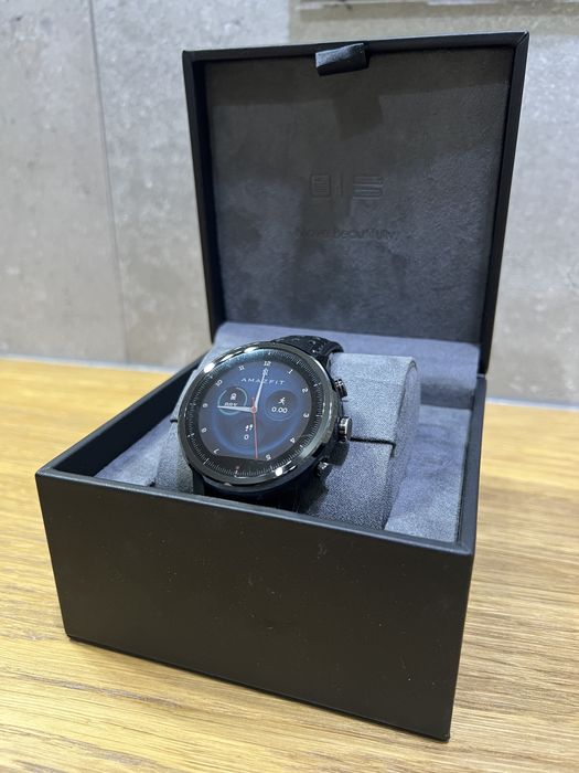 Smartwatch Amazfit Stratos 2 Plus szafirowe szklo skórzany pasek
