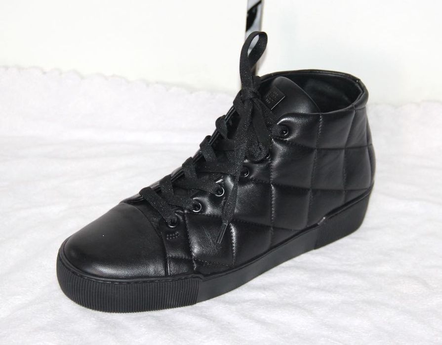 hogl skóra naturalna skórzane czarne sneakersy trampki pikowane 39 6