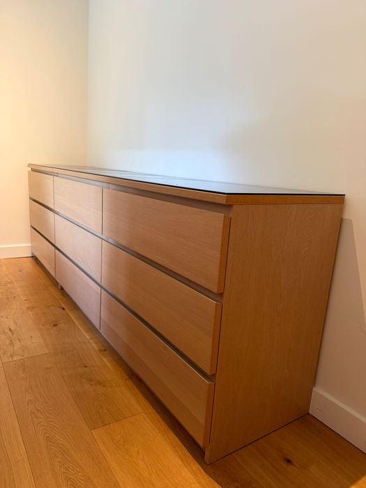 Ikea Malm Comoda 9 gavetas em cor carvalho